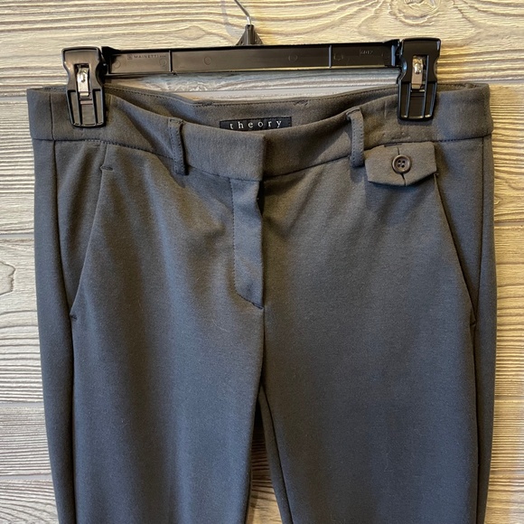 THEORY Gray Trouser Pants Cropped Size 4 - Picture 2 of 9